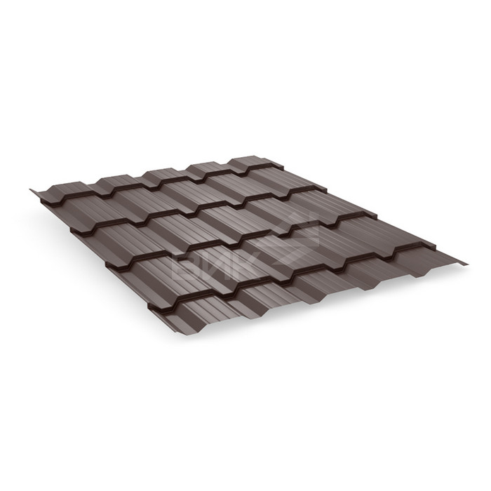 Металлочерепица Каскад 0,5 Полиэстер Plusect RAL 8017 Шоколад