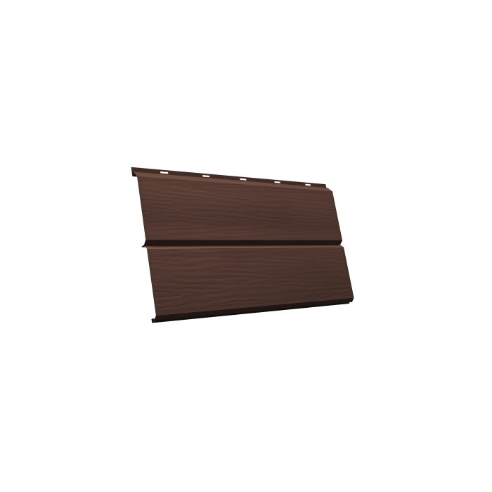 Металлический сайдинг Grand Line ЭкоБрус 3D 0.5 мм PurPro Matt 275 RAL 8017 шоколад