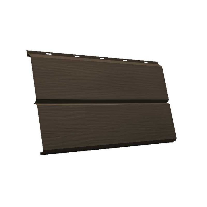 Металлический сайдинг Grand Line ЭкоБрус 3D 0.5 мм Velur RR 32 темно-коричневый