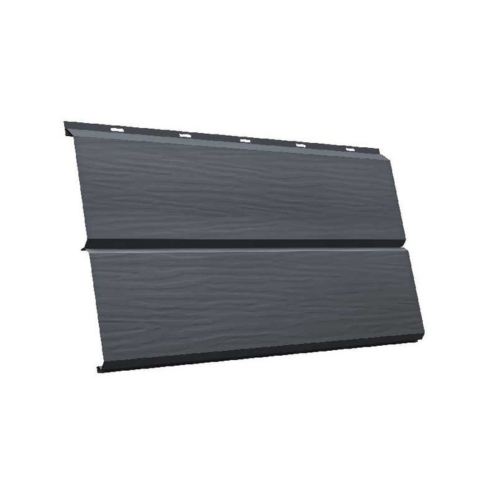 Металлический сайдинг Grand Line ЭкоБрус 3D 0.5 мм PurLite Мatt RAL 7024 мокрый асфальт