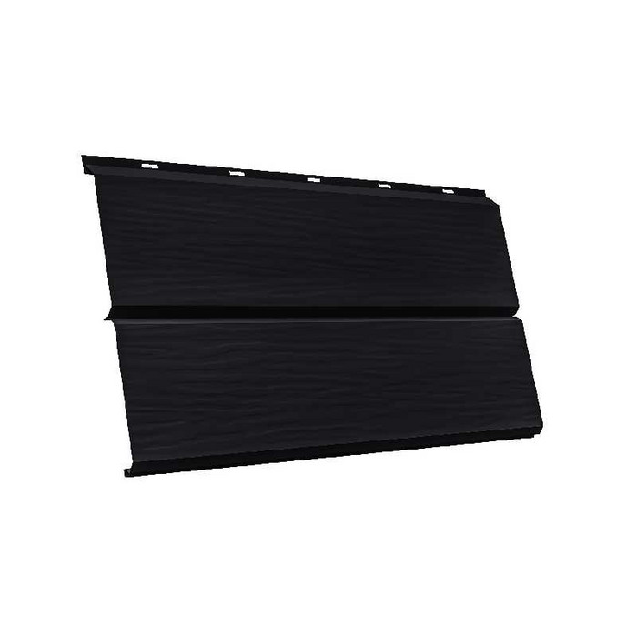 Металлический сайдинг Grand Line ЭкоБрус 3D 0.5 мм Satin Matt RAL 9005 черный