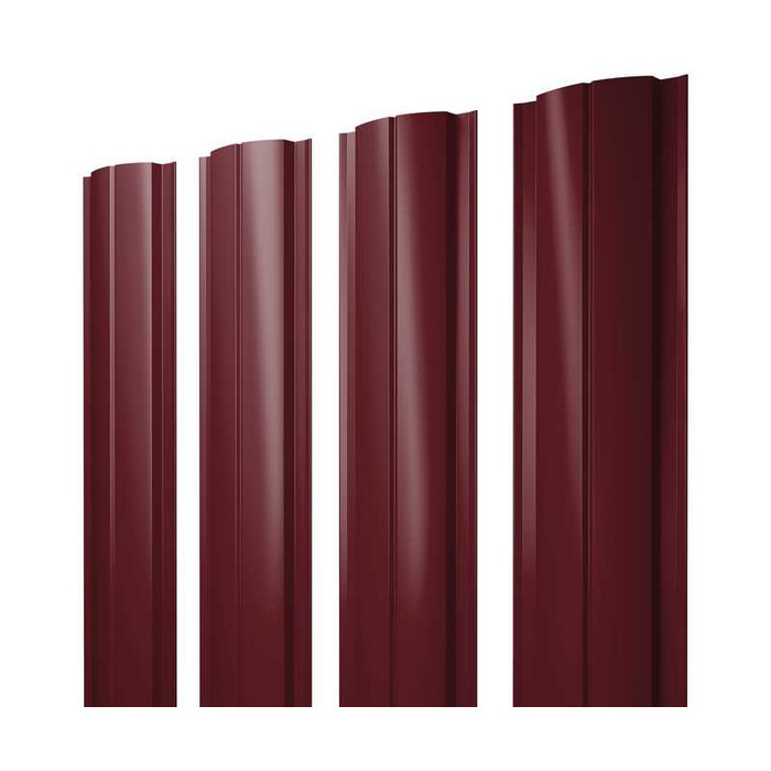 Штакетник Полукруглый Slim Grand Line 0,45 Полиэстер RAL3005 Красное Вино