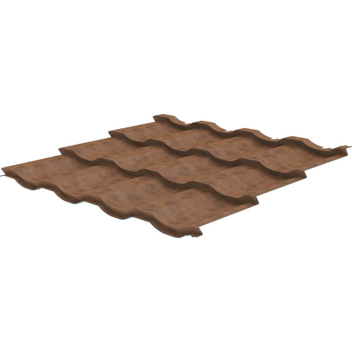 Металлочерепица Геркулес Элит 0,5 Корея Сафари Светлый модуль 3 волны