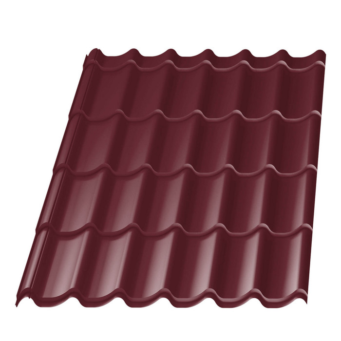 Металлочерепица Меркурий 0,45 RAL 3005 Красное вино