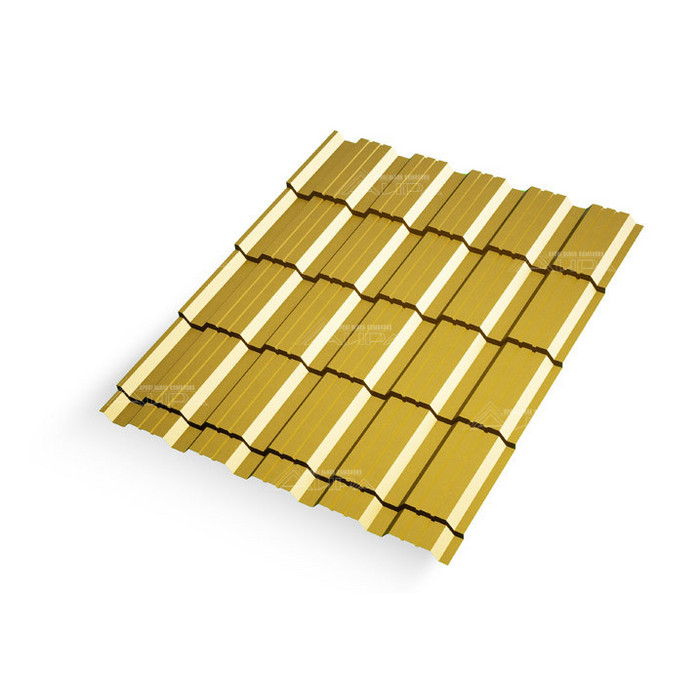 Металлочерепица Каскад 0,45 Полиэстер RAL 1036 Жемчужное золото